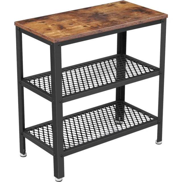 Bobbel Home Houten Bijzettafel - Metaal - Bruin & Zwart