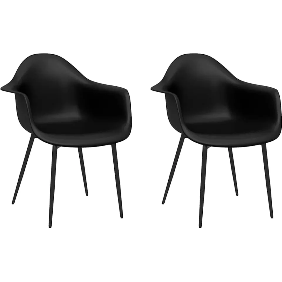 vidaXL Eetkamerstoelen 2 st PP zwart