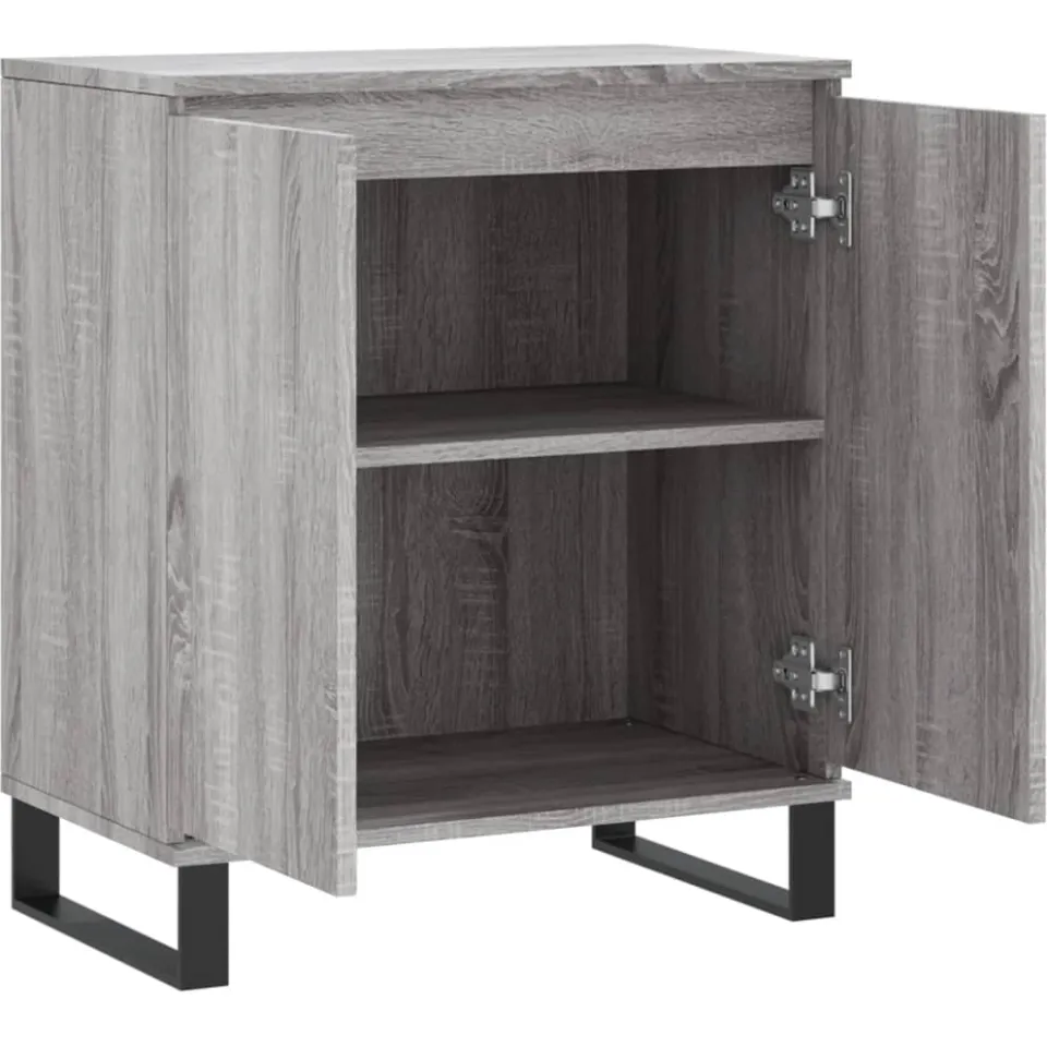 vidaXL Dressoir 60x35x70 cm bewerkt hout grijs sonoma eikenkleurig, foto 4