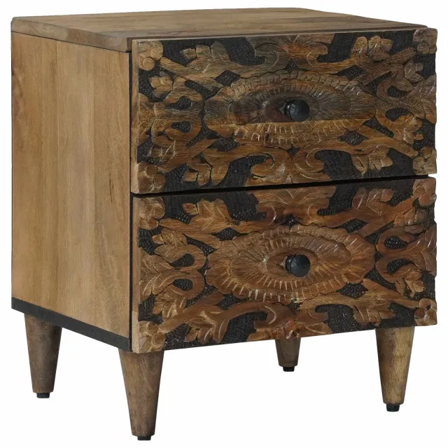 vidaXL Nachtkastje Bruin 40 x 33 x 46 cm Massief Mango Hout