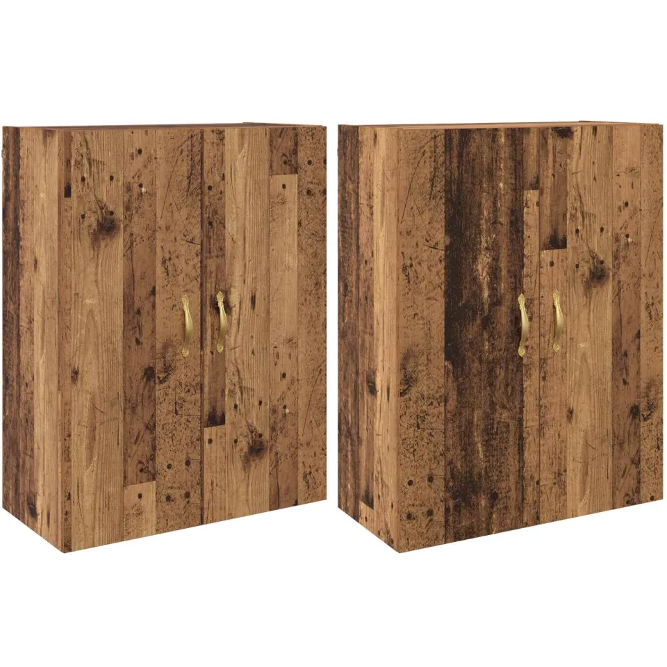 vidaXL Wandkast 2 st Oudhout 69,5 x 34 x 90 cm Bewerkt hout bruin, foto 3