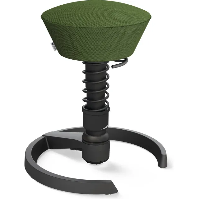 Aeris Swopper - ergonomische bureaukruk - zwart onderstel - groene zitting - gliders - mesh - hoog