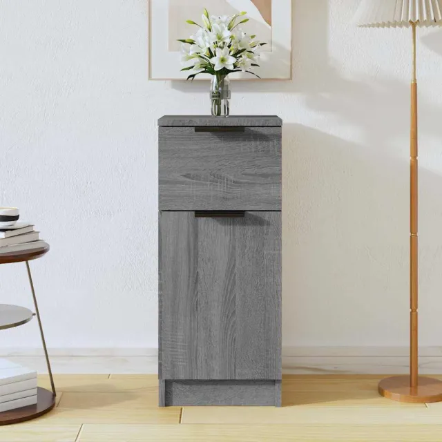 vidaXL Dressoir 30x30x70 cm bewerkt hout grijs sonoma eikenkleurig, foto 2
