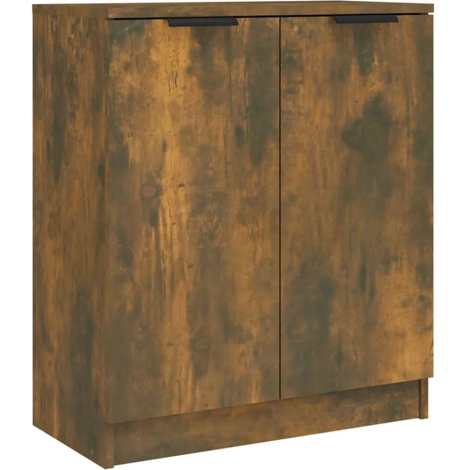 vidaXL Dressoirs 2 st 60x30x70 cm bewerkt hout gerookt eikenkleurig