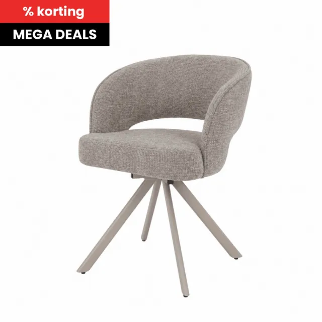 Mahom Eetkamerstoel Beuron Wit met Beige onderstel Mahom Bruin