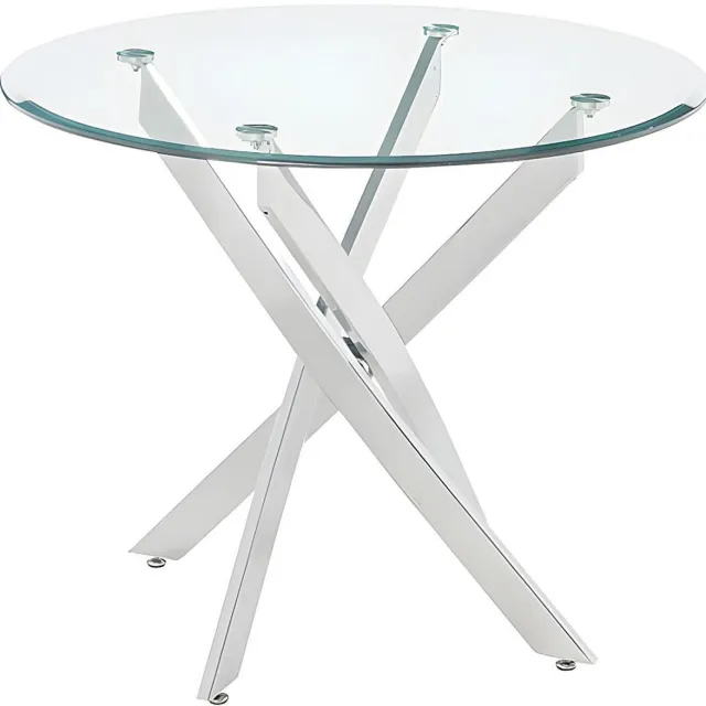 Vente-unique Eettafel COSIMA - 2 personen - Gehard glas en verchroomd metaal Transparant