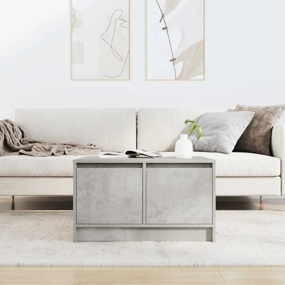 vidaXL Salontafel met lades 70,5x70x40 cm betongrijs grijs, foto 3