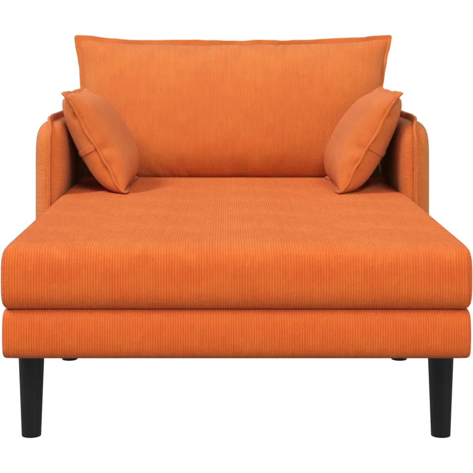vidaXL Grote chaise longue Oranje Katoenen stof, foto 2