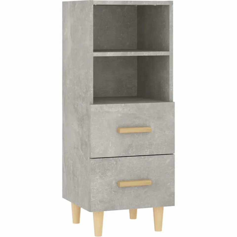 vidaXL Dressoir 34,5x34x90 cm bewerkt hout betongrijs grijs
