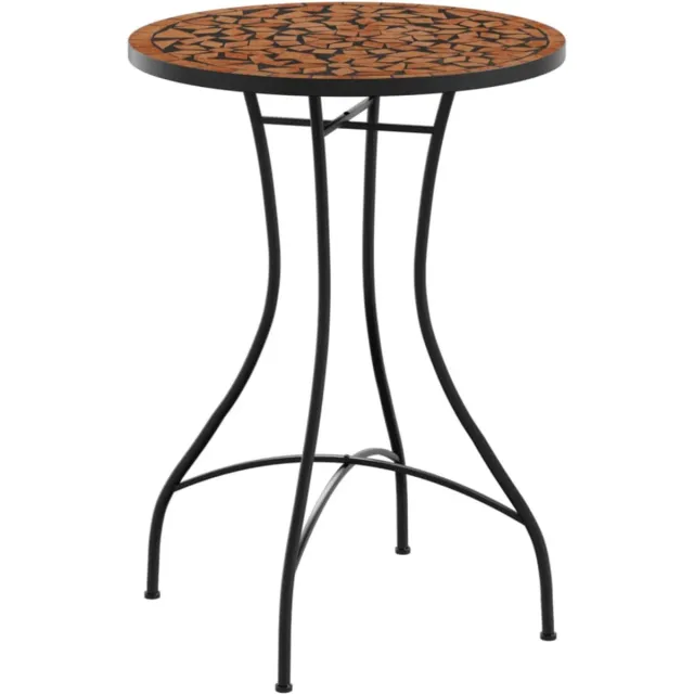 vidaXL Bistrotafel - mozaïek - Ø50x70 - cm - keramiek - terracottakleurig
