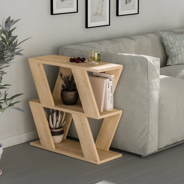 Skye Decor , Bijzettafel, Lazena - Oak, Gemelamineerde spaanplaat, Eiken, 60 x 22 x 57 cm