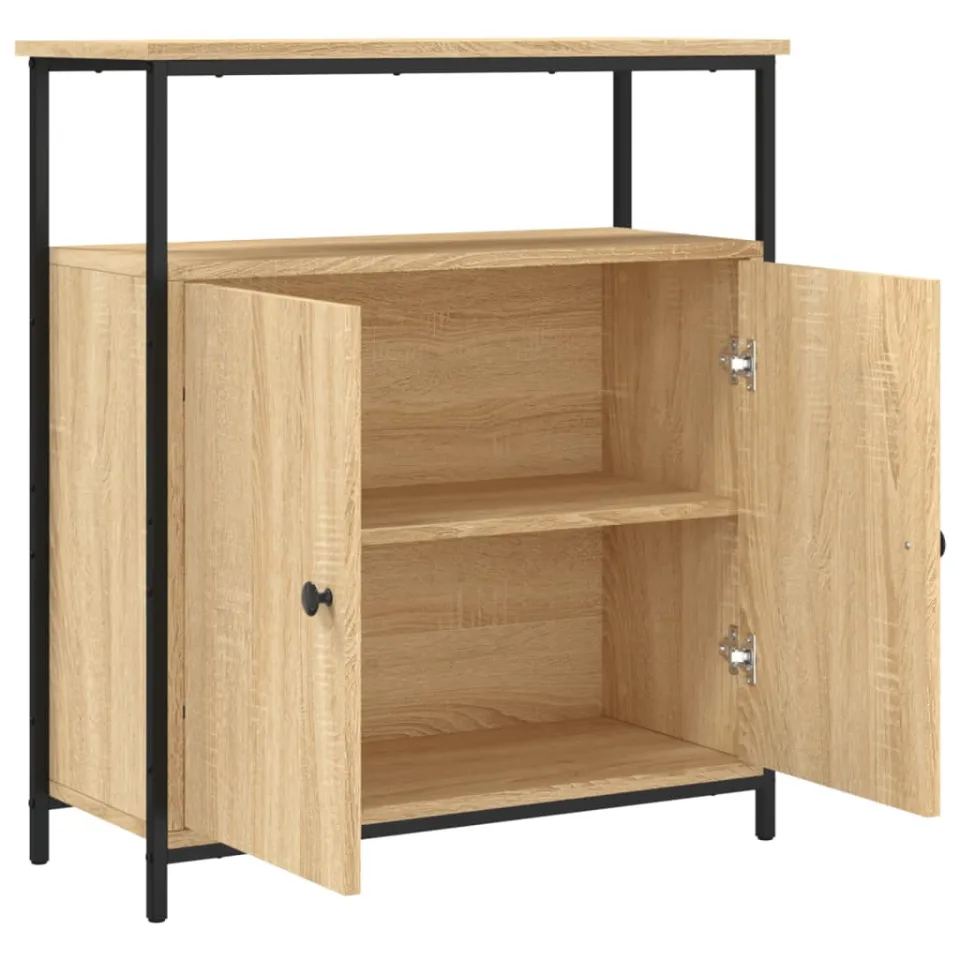 vidaXL Dressoir Sonoma Eiken 70x30x80 cm Bewerkt Hout Bruin