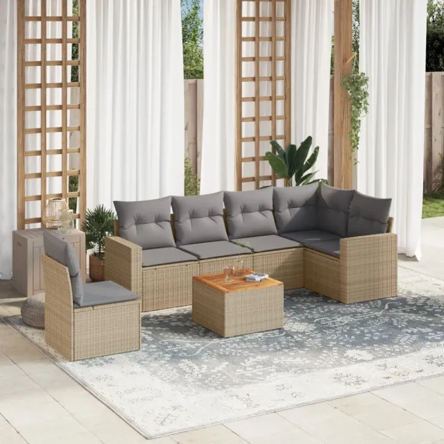 vidaXL Patio Sofa Set 6-zits Beige mix en grijs, foto 2