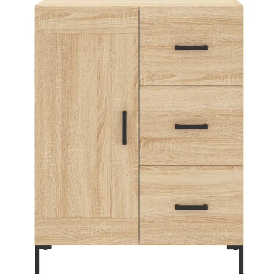 vidaXL Dressoir 69,5x34x90 cm bewerkt hout sonoma eikenkleurig