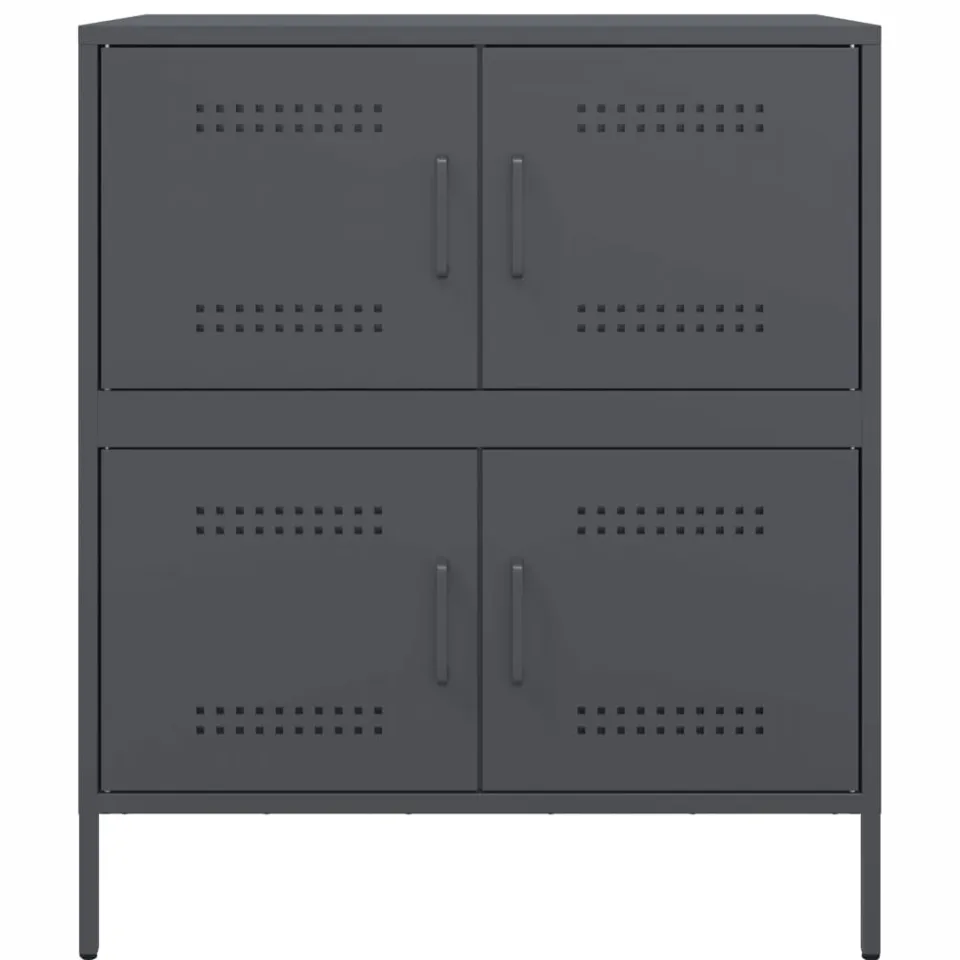 vidaXL Dressoir 68x39x79 cm staal antracietkleurig, foto 4