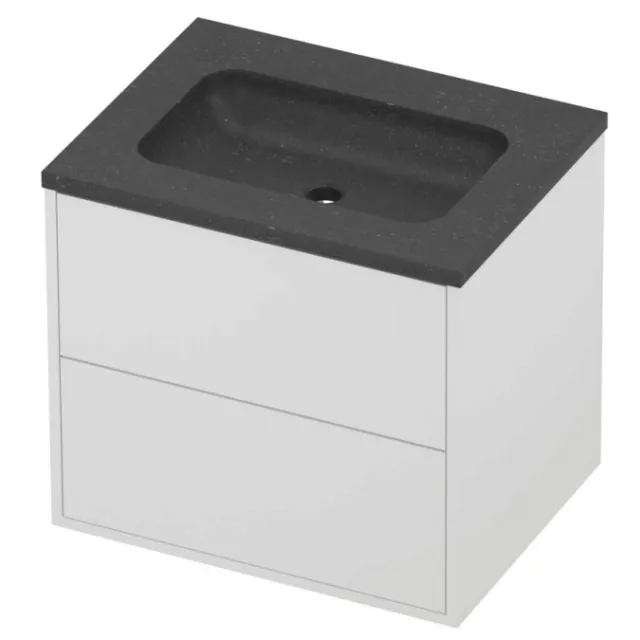 Proline Rollo Badmeubelset Hardsteen Elegant 2 Laden 60x46x54 cm Blue Stone Mat White