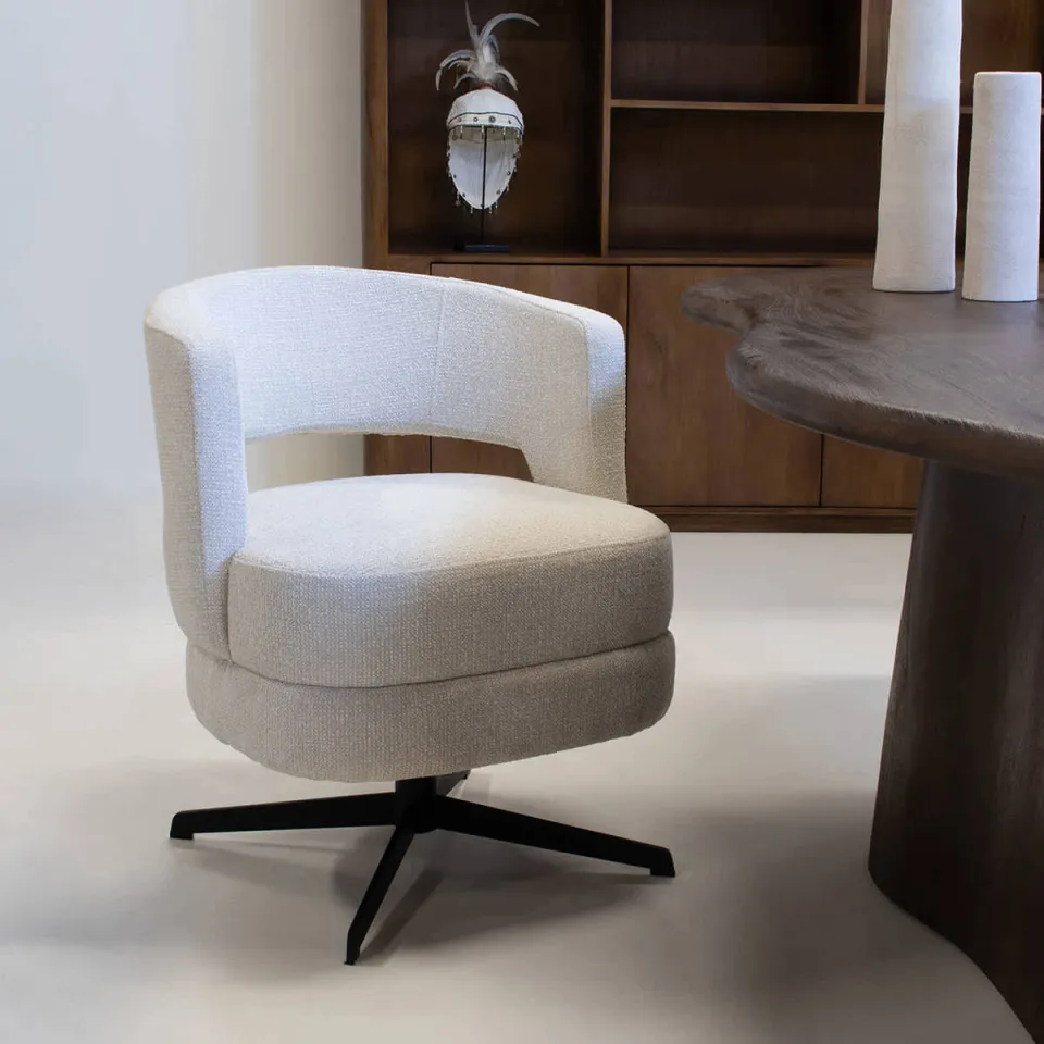 Giga Meubel Lave eetkamerstoel beige draaibaar, foto 5