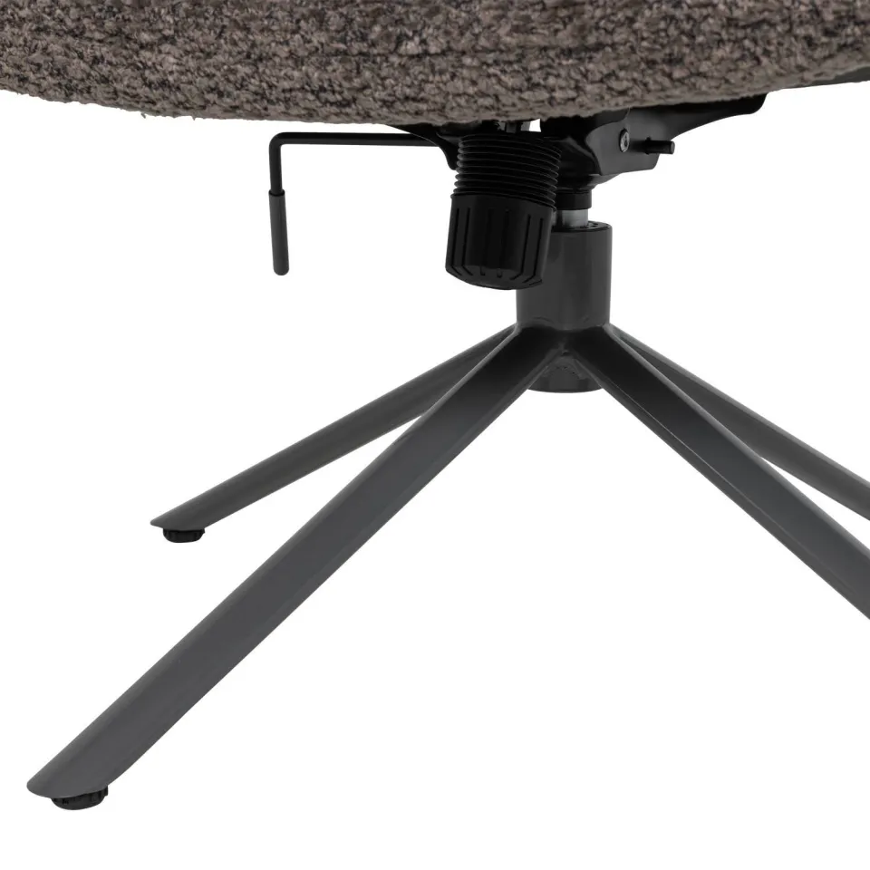 WOOOD Soren Draaifauteuil Verstelbaar - Wollig - Grijs - 82x73x62, foto 7