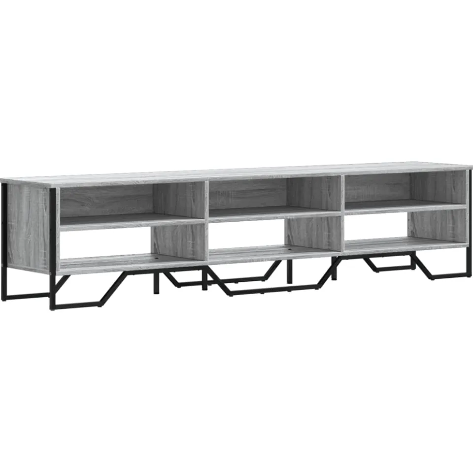 vidaXL Tv-meubel 180x34x41 cm bewerkt hout grijs sonoma eikenkleurig, foto 4