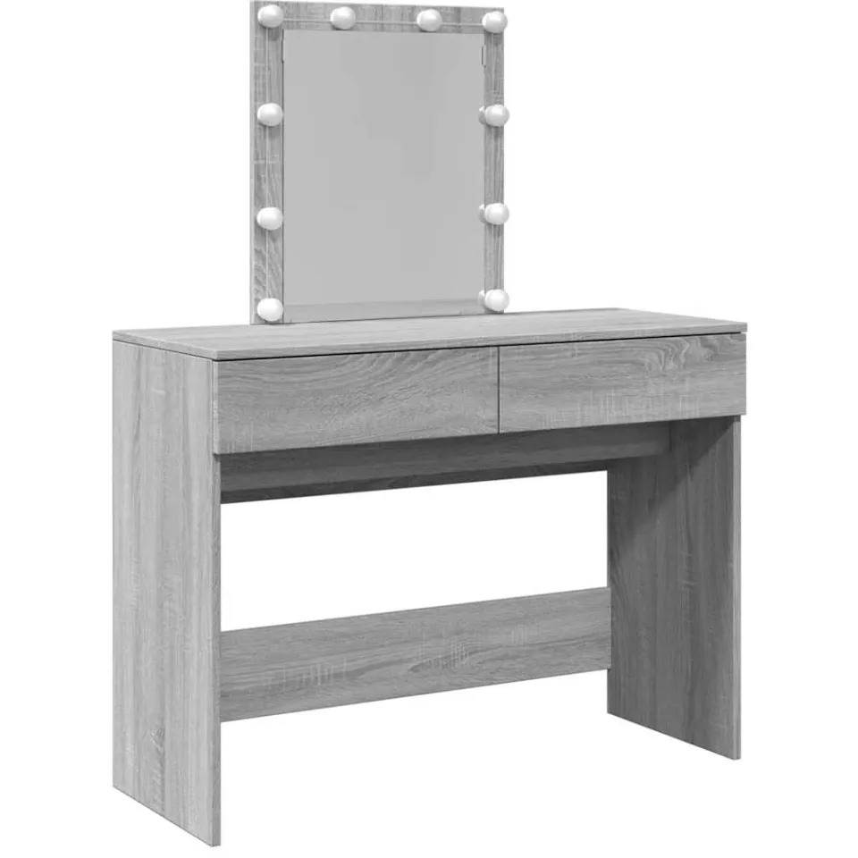 vidaXL Kaptafel met LED-verlichting 100x40x130 cm grijs sonoma