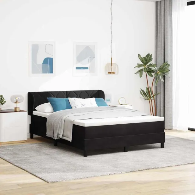 vidaXL Boxspringbed met hoofdeinde Zwart 160 x 200 cm Fluweel