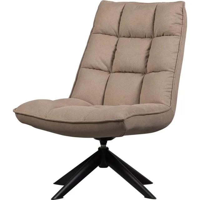 WOOOD Jouke Draaifauteuil - Polyester - Zand - 97x70x85