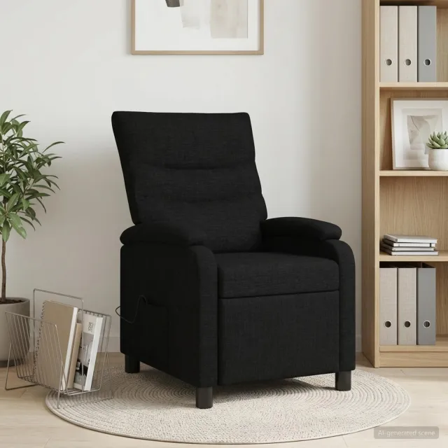 vidaXL Massage Recliner Zwart Stof