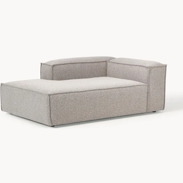 Westwing Collection Chaise longue hoekmodule Lennon van bouclé Taupe