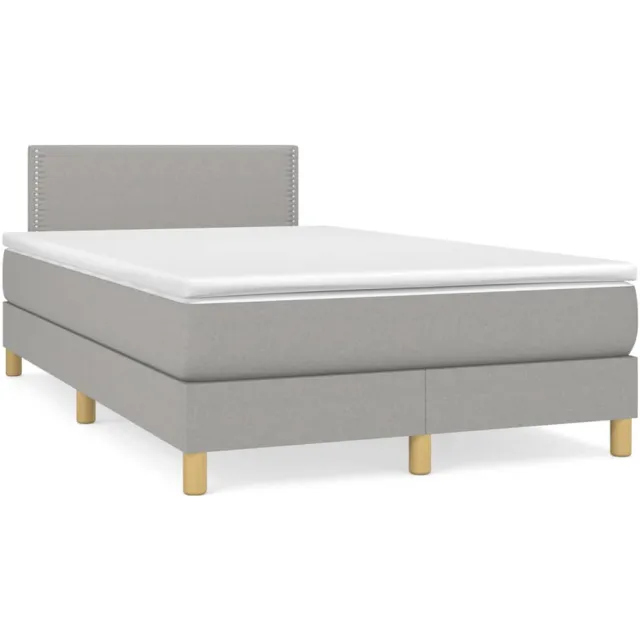 vidaXL Boxspring met matras stof lichtgrijs 120x190 cm grijs