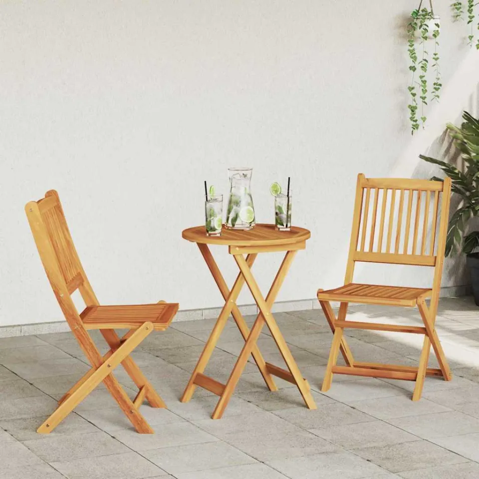 vidaXL Tuin Bistro Set 3 st Bruin Massief Acaciahout, foto 3
