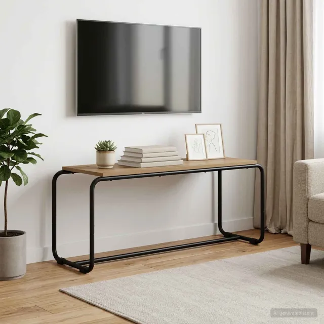 vidaXL TV-standaard 98 x 35.5 x 42 cm Artisanaal eiken Bewerkt hout, foto 2