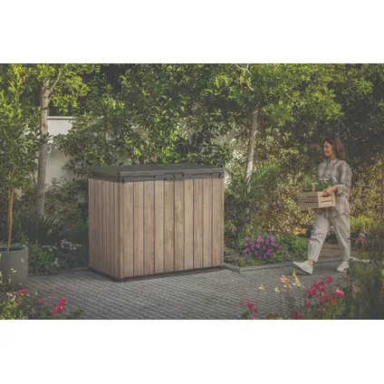 Opbergbox Keter Store It Out Ashwood - Kunststof - Bruin - 82x141x120cm - 1150l, foto 4