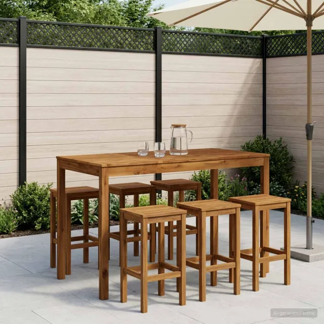 vidaXL Tuinbar Tafel LAREN Naturel 141 x 80,5 x 105 cm, foto 2