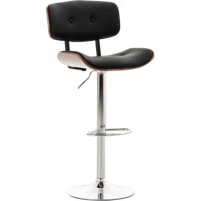 Luxe Comfort Torino 0315 barkruk - kunstleer - walnoot/zwart walnoot/zwart/chroom