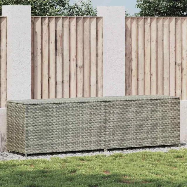 vidaXL Tuinbox 200x50x60 cm poly rattan grijs, foto 2