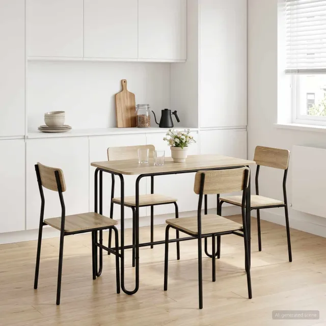 vidaXL Eettafel 100 x 50 x 75 cm Bewerkt hout Sonoma Eiken Rechthoekig Bruin