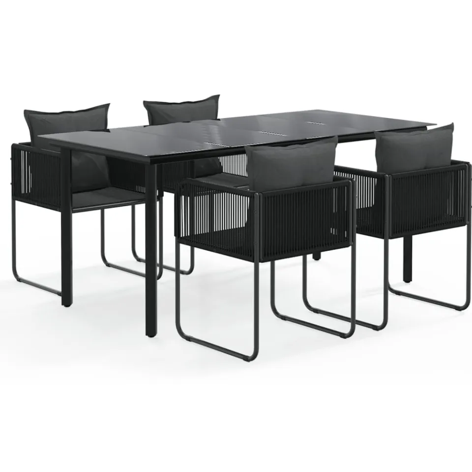 vidaXL 5-delige Tuinset zwart