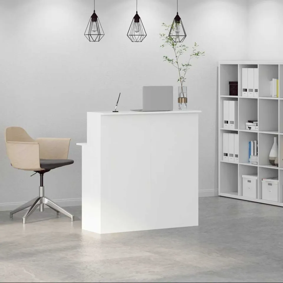 vidaXL Receptiebalie wit 100x50x103,5 cm bewerkt hout, foto 2