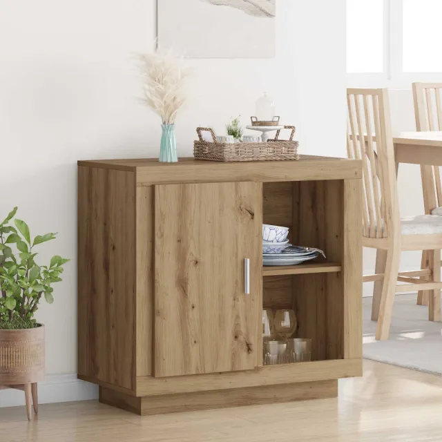 vidaXL Dressoir Artisan Eiken 80 x 40 x 75 cm Bewerkt hout Bruin