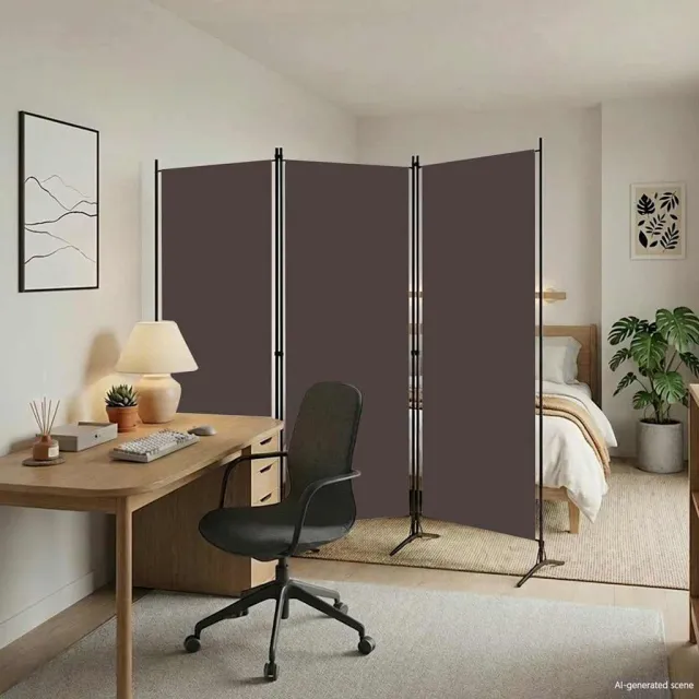vidaXL Kamerscherm met 3 panelen 260x180 cm bruin, foto 2