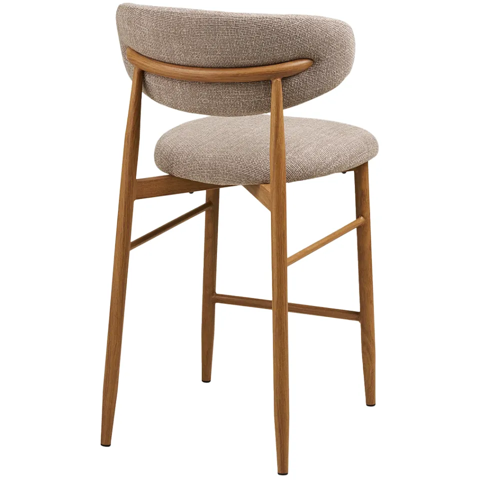 Nolon Jolien barkruk 65 cm taupe mixed - naturel onderstel, foto 4