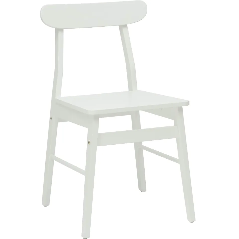 vidaXL Eetkamerstoel 2 st Massief Rubberhout Wit 43 x 44,5 x 77 cm, foto 4