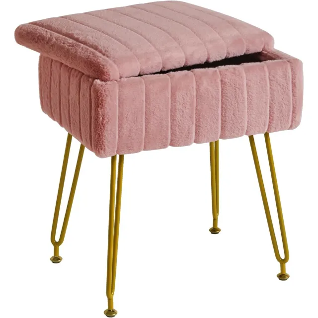 Kavo Poef - Opbergpoef - Voetenbank - Roze - 40cm x 30cm x 48cm