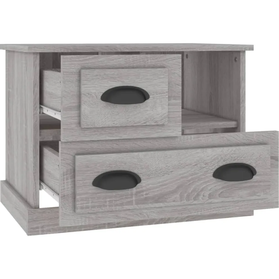 vidaXL Nachtkastje 60x39x45 cm grijs sonoma eikenkleurig, foto 4