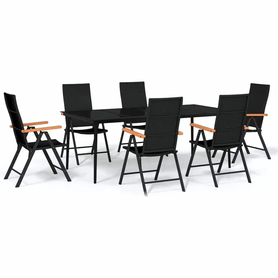 vidaXL 7-delige Tuinset zwart, foto 3