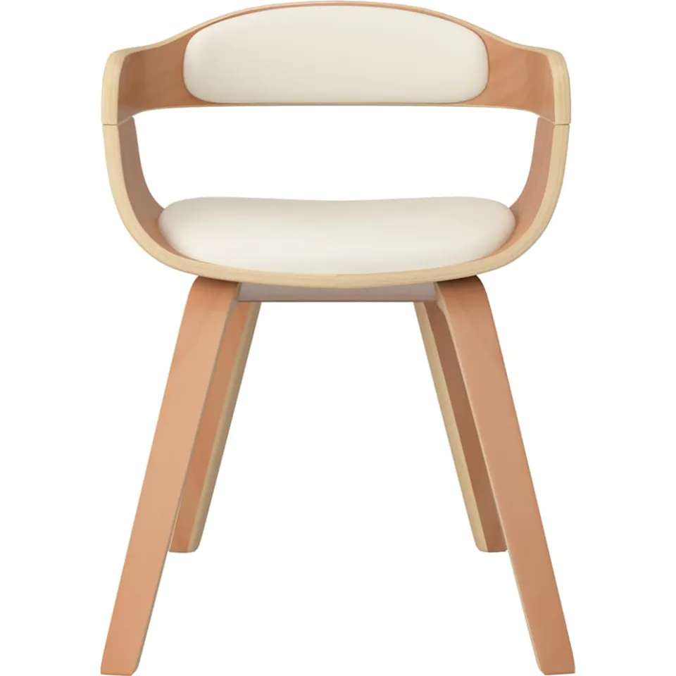 vidaXL Eetkamerstoelen 4 st gebogen hout en kunstleer crèmekleurig, foto 4