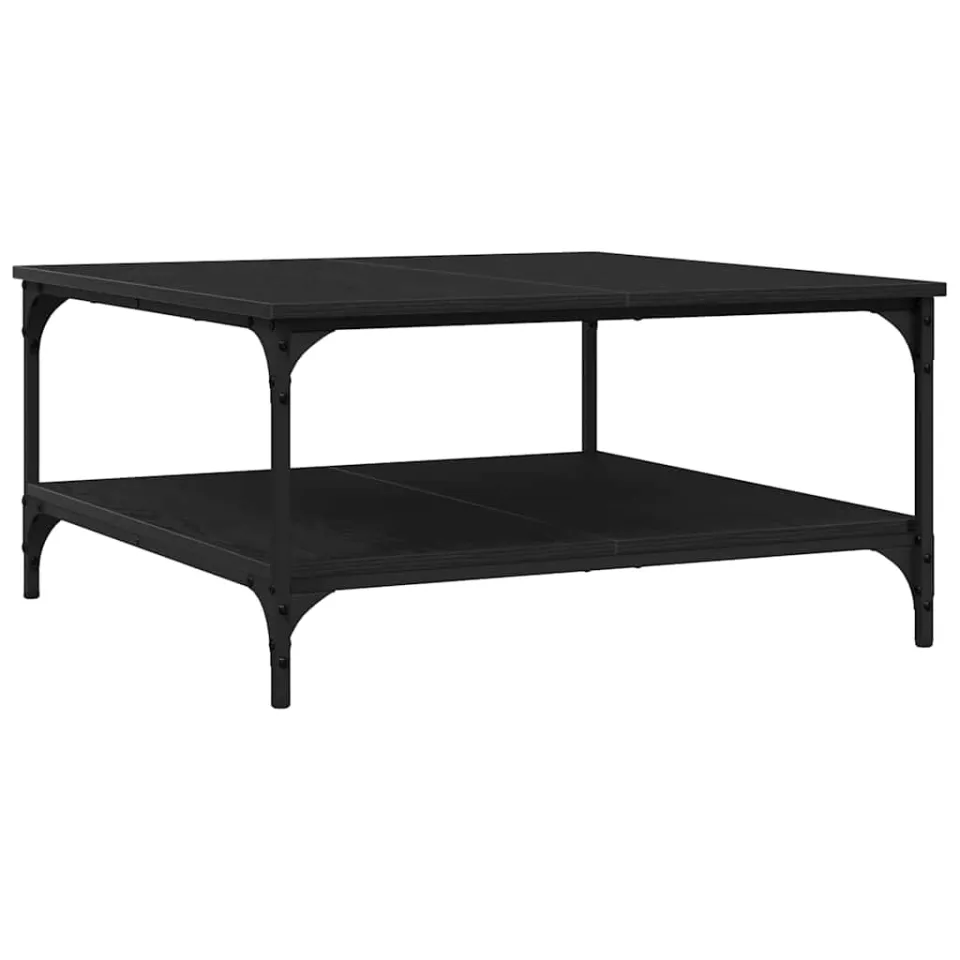 vidaXL Salontafel Zwart eiken 80 x 80 x 40 cm Bewerkt hout, foto 3