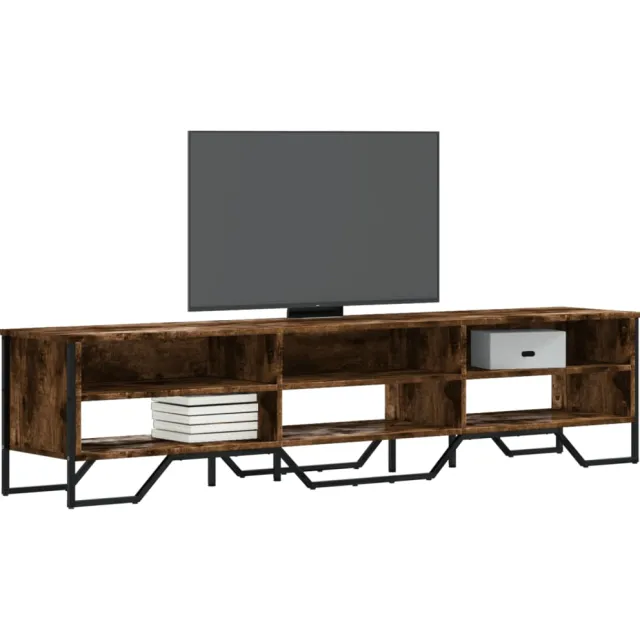 vidaXL Tv-meubel 180x34x41 cm bewerkt hout gerookt eikenkleurig, foto 2