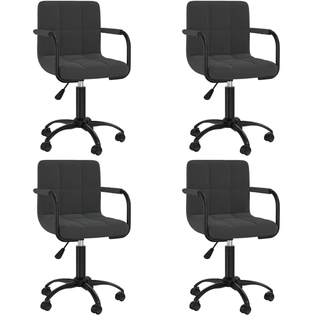 vidaXL Eetkamerstoelen draaibaar 4 st fluweel zwart