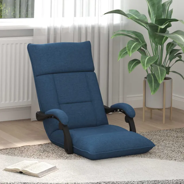 vidaXL Verstelbare vlo stoelen Blauw Stof